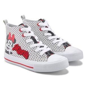 Disney Kids Minnie Mouse High-Top Sneakers - White Red Black 12M B3